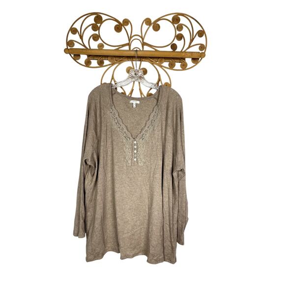 Maurices long sleeve lace neckline top women's plus 4X - Picture 1 of 5